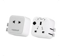 TESSAN Lot de 2 Adaptateur Prise Universelle, Adaptateur Universel de Voyage Ultra Mince, Prise Universelle Voyage France vers Anglaise, USA, Japon, Canada, Thaïlande, Chine pour Type G, A, C, I
