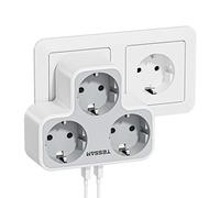 TESSAN Multiprise Murale avec 3 Sortie AC Murale et 2 Port USB, Prise USB Multiple 3600W Convient aux Téléphones Portables, Maisons et Bureaux