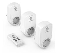 TESSAN Prise Telecommande sans Fil, Portée de 25M, Lot de 3, Blanc | 3+1 Set Prise avec Telecommande, 3600W Prise Télécommandée avec Interrupteur, Multiprise Telecommande