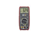 Testboy 313 Multimètre numérique (protection de plage automatique, grand écran LCD avec rétroéclairage, mesure de température, CAT III 600 V, boîtier en plastique ABS), rouge/noir