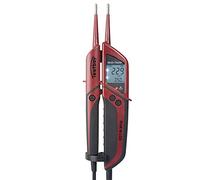 Testboy Profi III LCD testeur de tension bipolaire CAT IV 1000 V avec test FI (grand écran LCD éclairé, commande à une main, test sans contact avec les doigts), rouge/noir