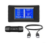 Testeur de batterie USB DC 50 A haute précision pour batterie (1 ligne) | Écran LCD STN, vue à 360°, film bleu, clair au soleil ou dans l'obscurité, affiche 9 mesures telles que la capacité et la
