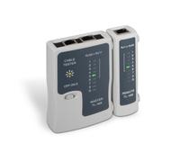 Testeur de câbles AISENS RJ11 RJ12 RJ45 avec indicateurs LED et interrupteur, dimensions 110x35x155 mm