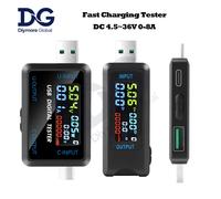 Testeur de charge rapide 10 en 1 USB 4.5-36V 0-8A, voltmètre, compteur de tension de courant, ampèremètre, détecteur, indicateur de chargeur de batterie externe USB