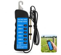 Testeur de clôture électrique, Testeur de clôture et compteur d'électricité | 10000 V Voltmètre Étanche Équipé de 6 Voyants LED, compatible avec la ferme, les animaux domestiques et l'élevage de bétail
