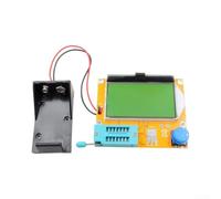 Testeur de condensateur de diode de transistor LCR pour transistor T4 jaune | Identifie automatiquement les diodes, les transistors, les condensateurs, les inducteurs, les SCR ; affichage LCD