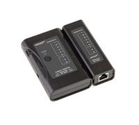 Testeur de continuité pour cordon réseau RJ45 ou RJ11. Alimentation par pile ou cordon USB.