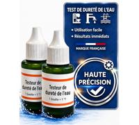 Testeur de dureté de l'eau I Kit analyse eau potable, piscine et spa | Test eau aquarium et puits I Mesure du calcaire pour adoucisseur d'eau domestique I Test en degrés français °f I Drytogo