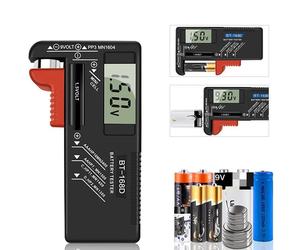 Testeur de piles numérique universel AIMOONSA - AA AAA C D 1,5V 9V, LCD portable