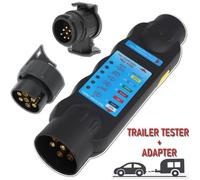 Testeur de prise de remorque - Non spécifié - 7 broches - 2 adaptateurs - Teste câblage voiture/remorque