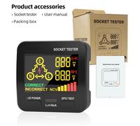 Testeur de prise numérique avec prise EU, US, UK, vérificateur de prise intelligent avec écran LCD, testeur NCV, détecteur de tension, vérification de la ligne de terre, de la ligne neutre et du RCD E