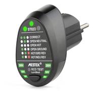 Testeur De Prise, Testeur Prise Electrique De Courant RCD Testeur Prise De Terre pour Les Tests De Maintenance éLectrique, de polarité du fil neutre vivant à la terre (EU)