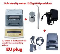 Testeur de pureté de l'or - Appareil de contrôle numérique de l'or avec balance de précision (0,01 g) et imprimante d'étiquettes - Pour l'or, l'argent, le jade, les bijoux - Mesure de la densité, de l