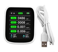 Testeur de qualité de l'air PV28CW avec Wi-Fi pour application Tuya, capteur NDIR, PM2.5/10/1.0, détecteur de formaldéhyde HCHO, moniteur de température et d'humidité avec écran LCD et alarme pour