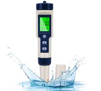 Testeur de qualité de l'eau 5-en-1 : pH, TDS, conductivité électrique (EC), teneur en sel et température