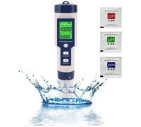 Testeur de qualité de l'eau 5 en 1 - pH, TDS, EC, salinité, température - Écran LCD rétroéclairé - Pour piscines et aquariums
