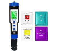 Testeur de qualité de l'eau - 7 en 1 - Chlore libre FAC, pH, TDS, EC, ORP et température - Écran LCD rétroéclairé - IP67 étanche