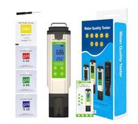 Testeur de qualité de l'eau 7 en 1 pour piscines et aquariums hydroponiques | pH numérique pour compteur de température de salinité ORP | Écran LCD de haute précision avec rétroéclairage | Appareil