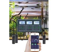 Testeur de qualité de l'eau, 8 en 1 WiFi intelligent testeur de qualité de l'eau pour pH TDS, EC sel, température par exemple, moniteur d'application, testeur de salinité pour aquarium, piscine, étang
