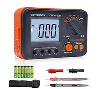 Testeur de résistance d'isolement Mégohmmètre numérique GR-VC60B + DCV Megohm Mètre Testeur de tension 250/500/1000V, ACV Megohm 750V avec grand écran LCD 1999, maintien des données, rétroéclairage