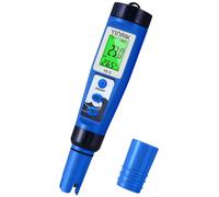 Testeur de sel pour piscine pH-mètre - Testeur de sel - Testeur de qualité de l'eau 5-en-1 - pH, salinité, EC et TDS - Piscine, aquarium et hydroculture
