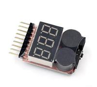 Testeur de tension LiPo 1-8S pour testeur de tension faible alarme pour Li-ion LiFe pour moniteur de batterie RC Cell Meter 40 x 25 mm (1 pièce)