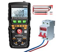 Testeur de tension multimètre | Multitesteur numérique CA/CC de 4 000 points, dispositif de test électrique avec voix automatique pour électriciens, prises domestiques et batteries de voiture
