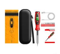 Testeur de tension numérique Tournevis 11 bits Fonction NCV Outil électrique rechargeable pour identifier les fils en toute sécurité Noir (rouge)