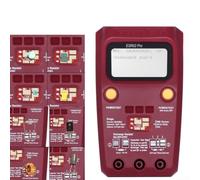 Testeur de transistor ESR02 Pro Capacité d'inductivité (ESR02PRO-Red) | Mesure les transistors, diodes, thyristes ; affiche automatiquement l'occupation des broches sur LCD