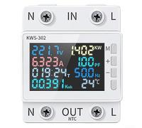 Testeur d'énergie AC intelligent 63 A 170-270 V avec contrôle de | Compteur de rail DIN pour surveillance de la consommation d'énergie, tension pour courant puissance affichage de la