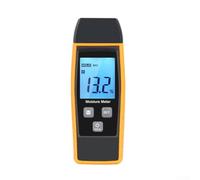 Testeur d'humidité du bois numérique avec écran LCD - Détecteur d'humidité précis pour bois, béton, maçonnerie et plâtre - Jauge de type broche avec fonction de maintien - 130 mm - Jaune