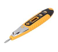 Testeur électrique pour 12-250V AC/DC, Lampe de Nuit (YELLOW) | Écran LCD, détection de ligne de phase, indicateurs intuitifs, opérations sûres