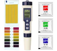 Testeur multifonction professionnel 5 en 1 : pH/EC/TDS/Salinité/Thermomètre, testeur de qualité de l'eau