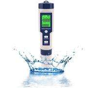 Testeur PH Mètre Électronique 5-en-1,Mesure Ph & TDS & EC Salinité & Température Testeur de qualité de l'eau,Écran LCD et Précision