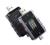 Testeur USB 6,5 A numérique voltmètre ampèremètre avec USB-C et USB-A pour mesurer la tension, le courant et la puissance, outil de test de protocole de charge rapide