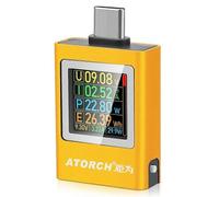 Testeur USB C ATORCH, wattmètre, testeur Type-C, multimètre numérique, 4-50 V, 0-12 A, testeur de tension et de courant