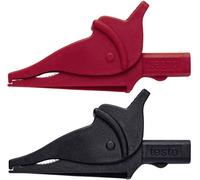 testo 0590 0008 Jeu de pinces crocodiles femelle 4 mm CAT III 600 V noir, rouge