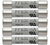 N/A testo 0590 0007 Lot de 5 fusibles de rechange pour multimètre 630 mA / 600 V,
