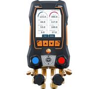 testo Manomètre numérique 558s pour collecteur - Jauge Micron HVAC pour mesure à long terme sur climatisation, pompes à chaleur - Valve 4 voies et USB-C - avec écran tactile, Bluetooth et connexion à
