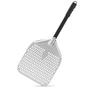 testyu Pelle a Pizza 12 Pouces, 40 x 30cm Pelle Pizza Perforée en Aluminium avec 40cm Longue Poignée Amovible Poignée Antidérapante, Pelle Tournante pour Pizza, Pain, Gâteaux