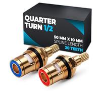 Tete A Disques Ceramique, Paire de cartouches céramique universelles de rechange pour robinet, 1/2" Quart de tour 20 crans x 51mm