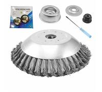 Tête Brosse Désherbage pour Débroussailleuse, avec Contre-écrou plateau désherbage en fil d'acier 8 pouce