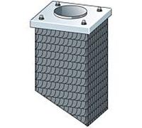 Bertrams Camino-fix tête coulissante 02SKS1-14 hauteur 2000 m, dimensions intérieures 140/140 mm, type ardoise, avec couvercle