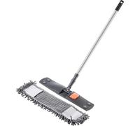 Tête de balai à franges en microfibres - Housse de rechange pour balai à franges plat - Rectangulaire - 1 pièce - Gris foncé