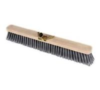 Tête de balai cantonnier en bois avec fibre en PVC - Gris et beige - L 60 cm G