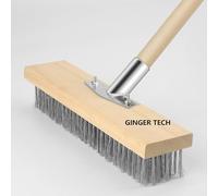 Tête de balai métallique pour jardin, brosse à récurer en métal rigide, outil pour enlever la mousse de mauvaises herbes et les algues sur le mur de douche, garage, cour, terrasse (tête uniquement,