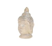 ECD Germany Tête de Bouddha Statue Sculpture Décoration Feng Shui Pierre Artificielle Polyrésine 78 cm Beige/Gris Figurine Ornement