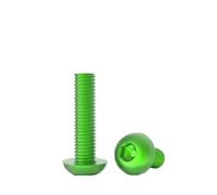 Tête de bride à bouton demi-rond coloré en aluminium M5, avec rondelle, douille hexagonale intérieure, vis Allen, boulon, 1/5/10 pièces(Green,10PCS_M5X30MM)