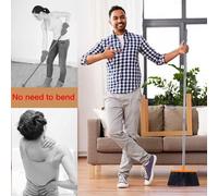 Tête de brosse à trois branches, manche universel de 137 cm de long pour balai pliable destiné au nettoyage de la cuisine et de la maison, couleur orange vif