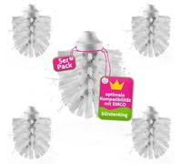 Tête de brosse de rechange Bürstenking pour WC, 69 mm, lot de têtes de brosse pour WC compatible avec les ensembles de WC Emco, tête de brosse de rechange à poils, avec filetage intérieur M12, 5 pièce